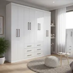 ONESSTA - Clóset Liverpool 8 Puerta(s) 6 Cajón(es) 7 Repisa(s) 212x210x46.3 cm Blanco