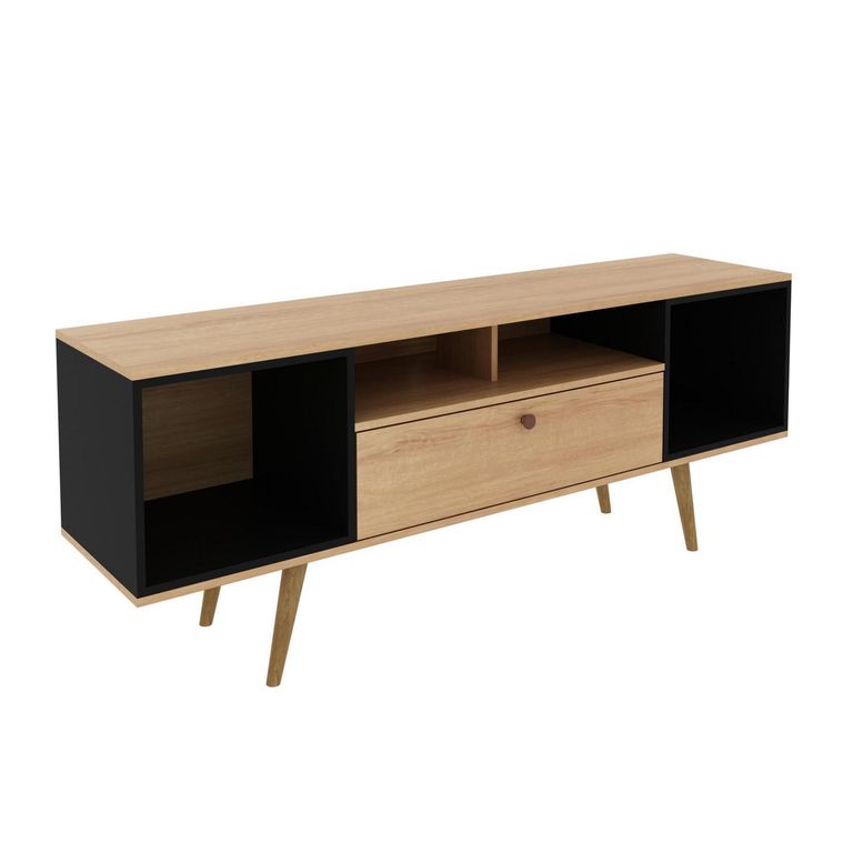 Rack TV 60 " R1488.0003 Almendra / negro 160x62x41.3 cm