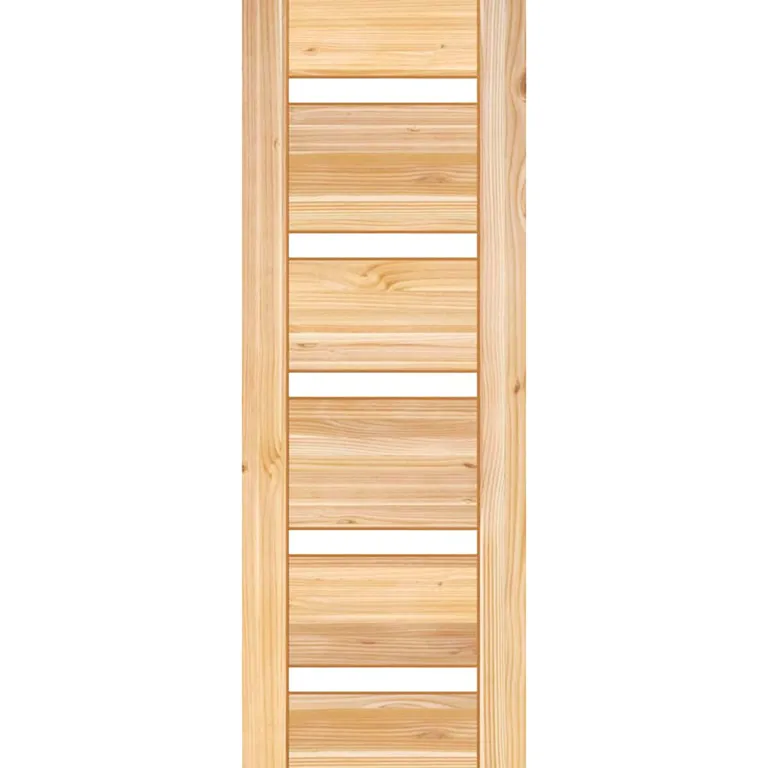 Puerta Exterior Madera pino oregón 80x200 cm Modelo 14 Natural