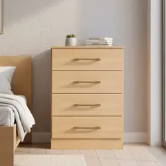 HOGA - Cómoda 4 Cajón(es) Micaela 56x93x39 cm Marrón Claro