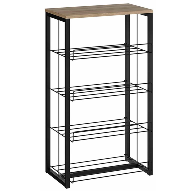 Estante Noce MDP 4 Nivel(es) 48x85x32 cm Café/Negro
