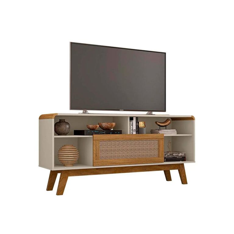 Rack TV 55 " Lazuli Blanco Invierno 136x64x36 cm