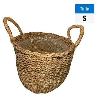 DECOGREEN - Macetero Mimbre Con Forro 28X28X26 Cm