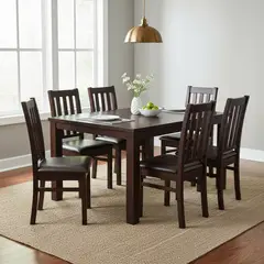 CIC - Juego de Comedor Ñuble 8 Sillas Mesa Cuadrada 120x77x120 cm Café