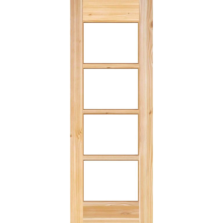 Puerta Exterior Madera pino oregón 80x200 cm Modelo 131 Natural