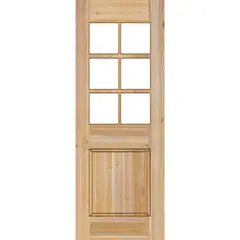 HOLZTEK - Puerta Exterior Madera pino oregón Modelo 19 Natural