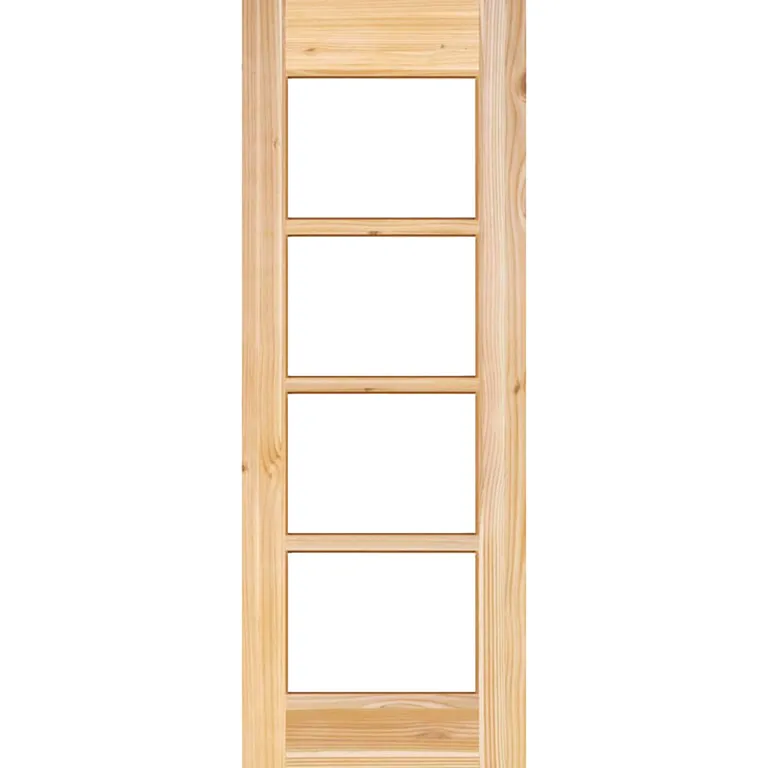 Puerta Exterior Madera pino oregón 80x200 cm Modelo 131 Natural
