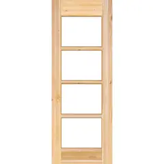 HOLZTEK - Puerta Exterior Madera pino oregón 70x220 cm Modelo 131 Natural
