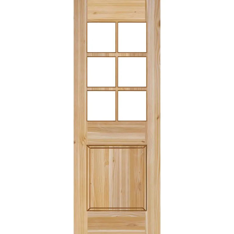 Puerta Exterior Madera pino oregón 80x200 cm Modelo 19 Natural