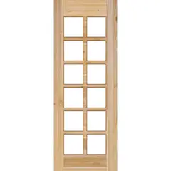 HOLZTEK - Puerta Exterior Madera pino oregón 80x200 cm Modelo 137 Natural