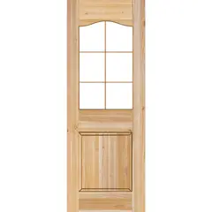 HOLZTEK - Puerta Exterior Madera pino oregón 80x200 cm Modelo 103 Natural