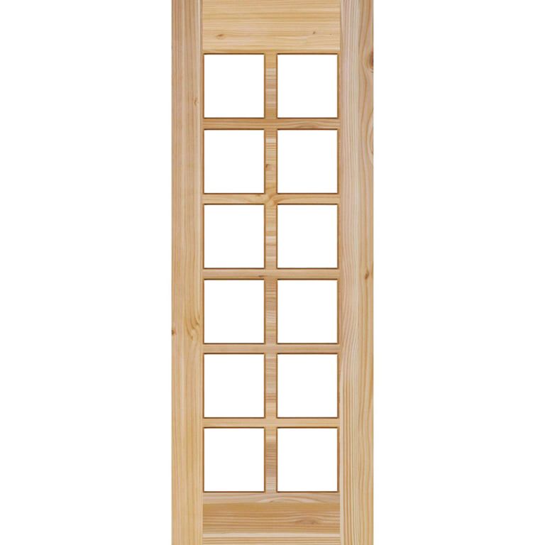 Puerta Exterior Madera pino oregón 80x200 cm Modelo 137 Natural