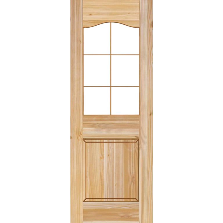 Puerta Exterior Madera pino oregón 80x200 cm Modelo 103 Natural