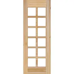 HOLZTEK - Puerta Exterior Madera pino oregón 70x210 cm Modelo 137 Natural