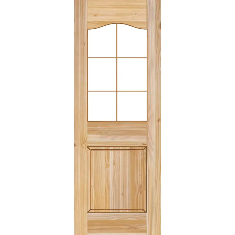 Puerta Exterior Madera pino oregón 80x200 cm Modelo 103 Natural