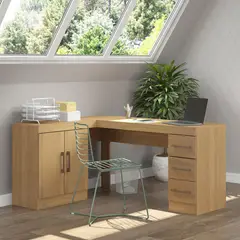 HOGA - Escritorio Tek Marrón Claro 156x76x47 cm
