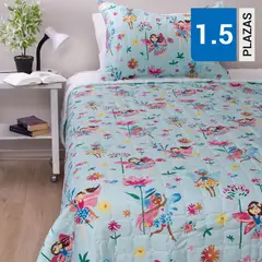 DORAL - Quilt Hadas Estampado 1.5 plazas