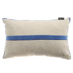 ATMOSPHERA HOME - Cojín Decorativo Lino Franja 50x35 cm Crudo Con Azul