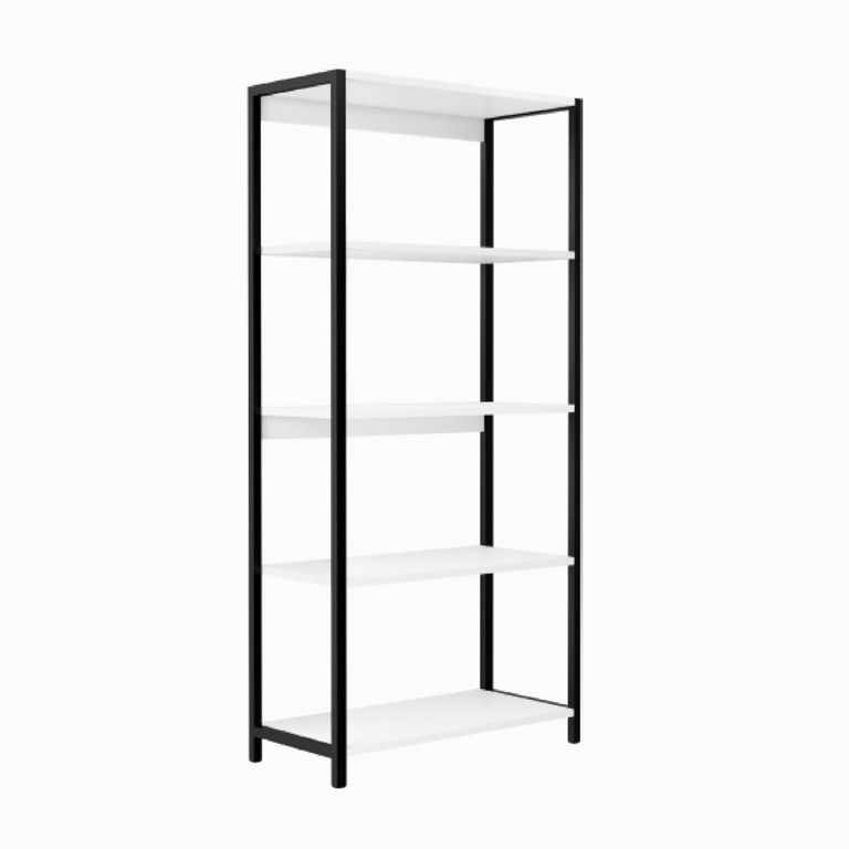 Estante New York MDP 5 Nivel(es) 64x135x30 cm Blanco/Negro