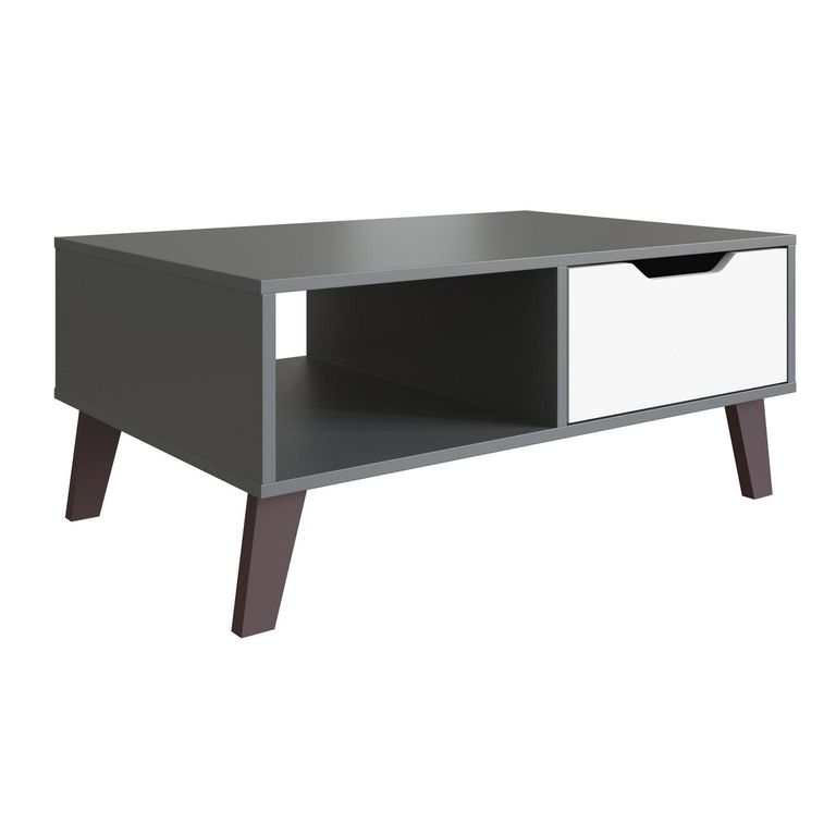 Mesa de Centro Rimini Grafito/Blanco 80x54x39 cm