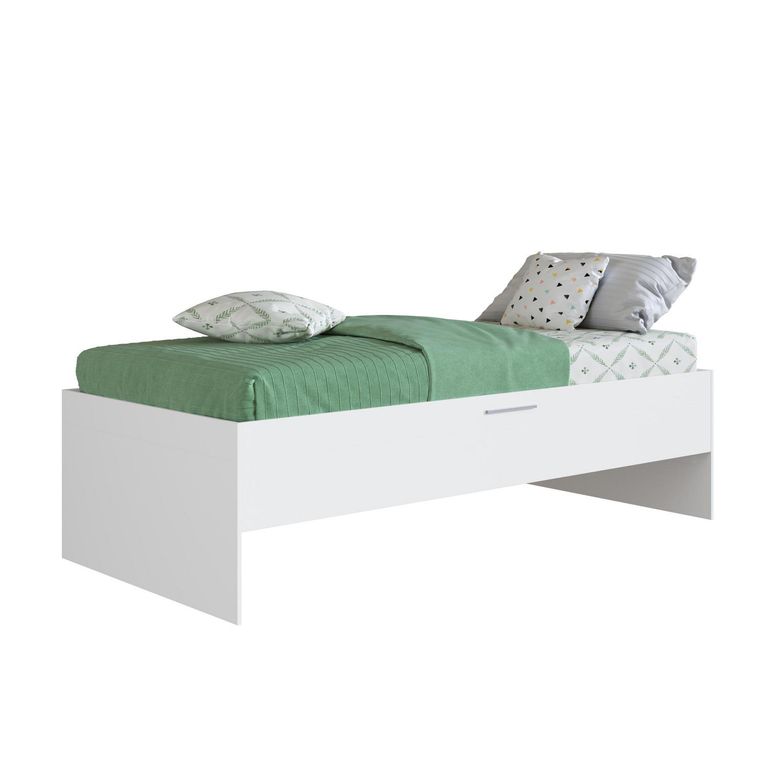 BE DESIGN Cama 1 plaza de Estructura Baúl Blanco