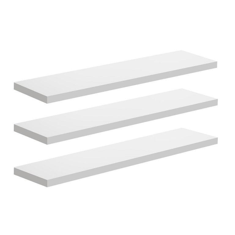 Set de Repisas Decorare MDP 3 Nivel(es) 40x1.2x10 cm Blanco