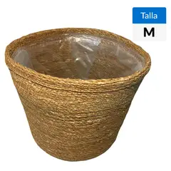 DECOGREEN - Macetero Canasto Tejido Rama 30 X 25 Cm Para Plantas