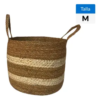DECOGREEN - Cesto Bicolor Con Asas 35 X 28 Cm