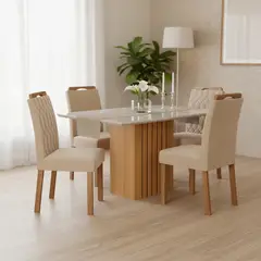 DECOCASA - Juego de Comedor Pao 4 Sillas Mesa Rectangular 80x78x130 cm Transparente