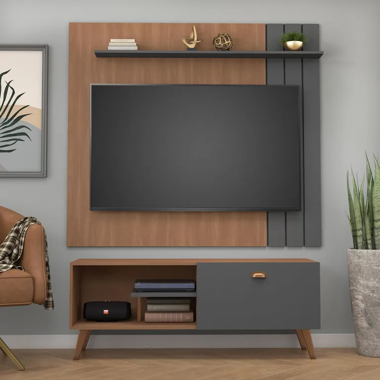 Combo Panel + Rack 60 " R136-P660GR Grafito 136x55x36 cm