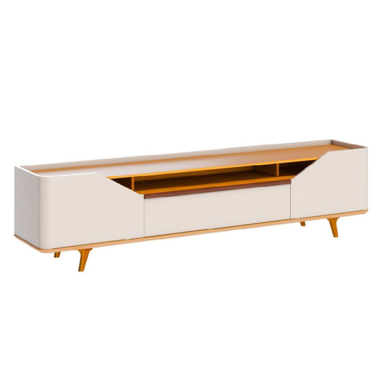 Rack TV 70 " Arc Blanco/Caramelo 180x58x43 cm