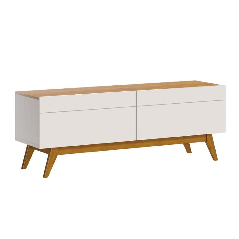 Rack TV 55 " Stand Blanco/Caramelo 146x52x40.3 cm