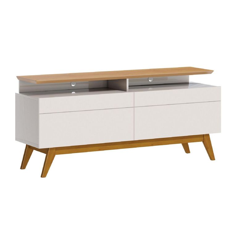 Rack TV 55 " Plus Blanco/Caramelo 146x63.5x40.3 cm