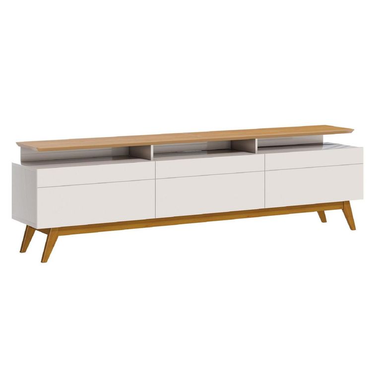 Rack TV 70 " Plus Blanco/Caramelo 180.2x63.5x40.3 cm