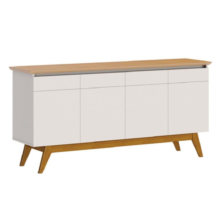 Buffet 4 Puertas Classic Blanco/Caramelo 165.2x41.3x79 cm