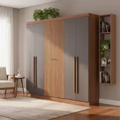 ONESSTA - Clóset Buriti 6 Puerta(s) 4 Cajón(es) 5 Repisa(s) 231.6x219x46.3 cm Café/Grafito