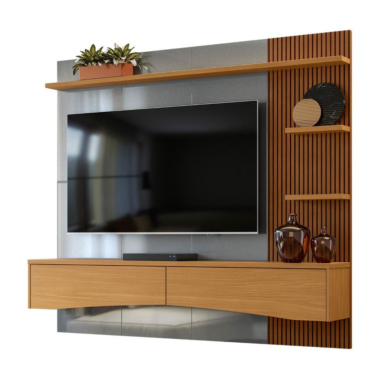 Home estante 65 " Aurora Gris 180x160x33 cm