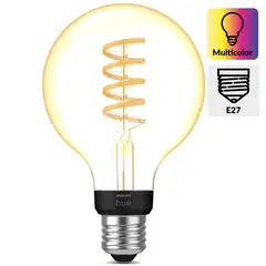 PHILIPS HUE - Ampolleta Inteligente Hue Ambiance Filamento Globo 7 W E27 550 lm Luz Cálida o fría