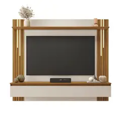 HOME MOBILI - Panel TV 65 " Nairobi Blanco/Café 180x161x33 cm