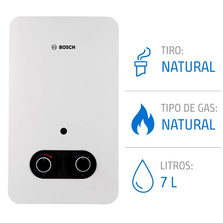 Calefont 7 Litros Gas Natural Tiro Natural Ionizado