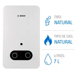 BOSCH - Calefont Gas Natural 7 Litros Tiro Natural Ionizado