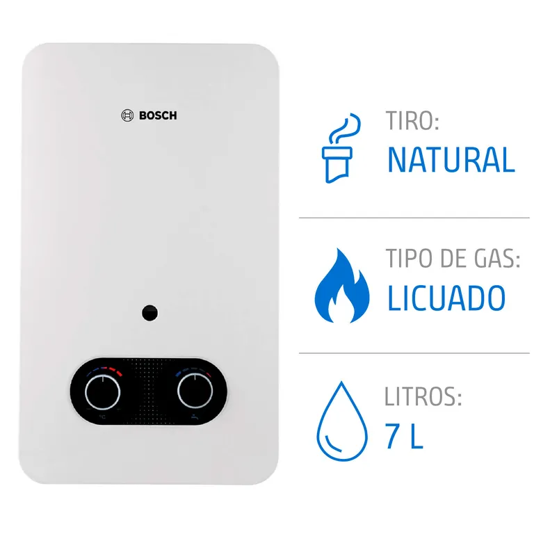 Calefont 7 Litros Gas Licuado Tiro Natural Ionizado