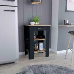 TUHOME - Isla de Cocina Cala 23 1 Cajón Wengue Macadamia