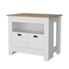 TUHOME - Isla de Cocina Arlet 2 Puertas Blanco Macadamia
