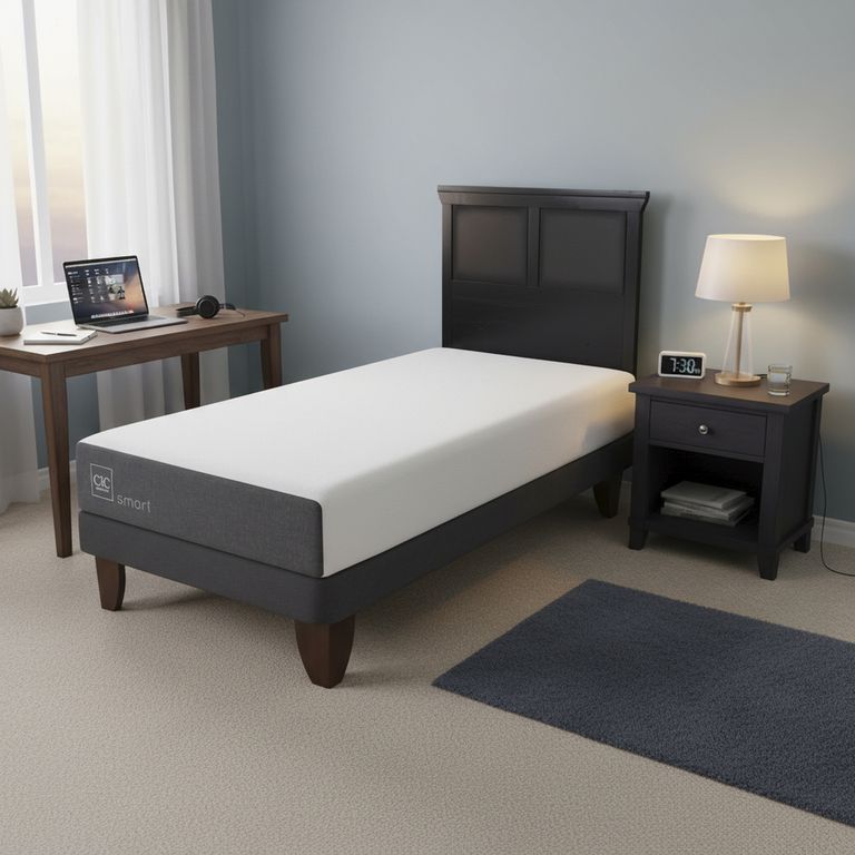 CIC Cama Europea Smart 1P Respaldo Torino Negro