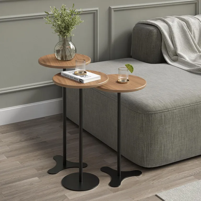 Set mesas Orb Negro 30x30x60.5 cm