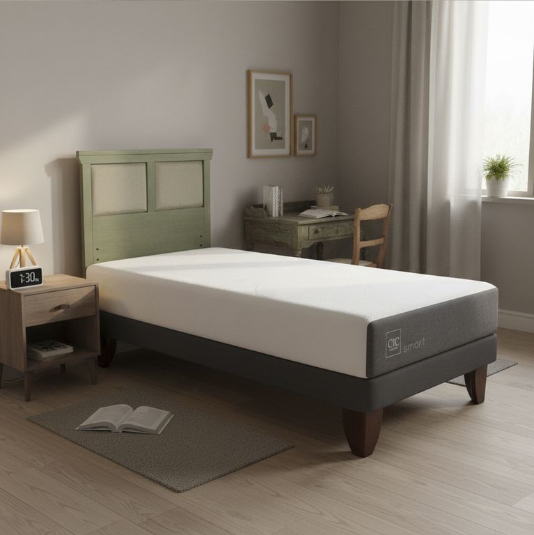 CIC Cama Europea Smart 1P Respaldo Torino Olivo