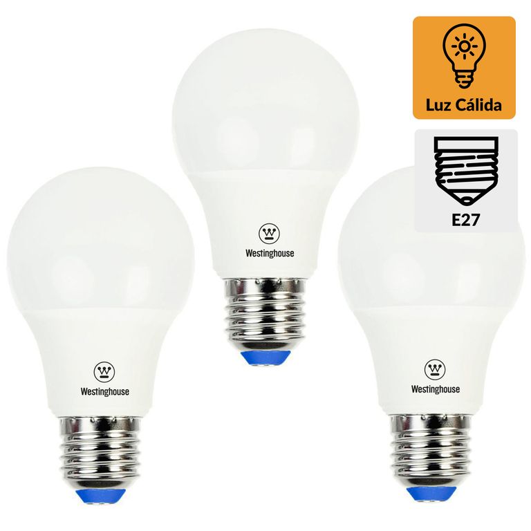 Pack 3 Ampolletas 7 W E27 600 lm Luz Cálida