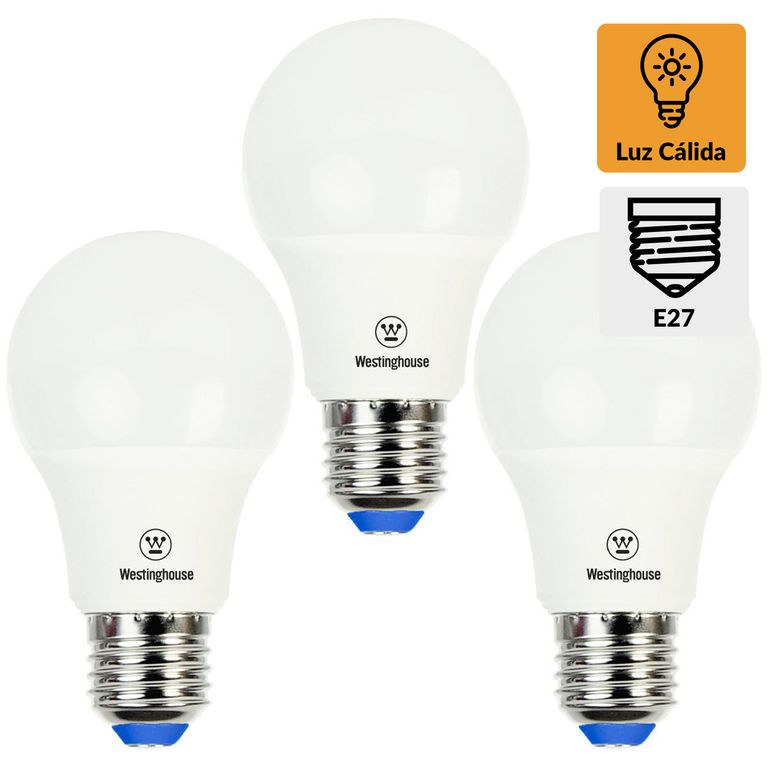 Pack 3 Ampolletas 9 W E27 800 lm Luz Cálida