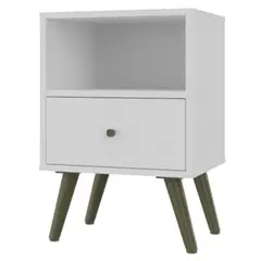 YARDAS - Velador 1 Cajón(es) Jaén 39x54x30 cm Blanco